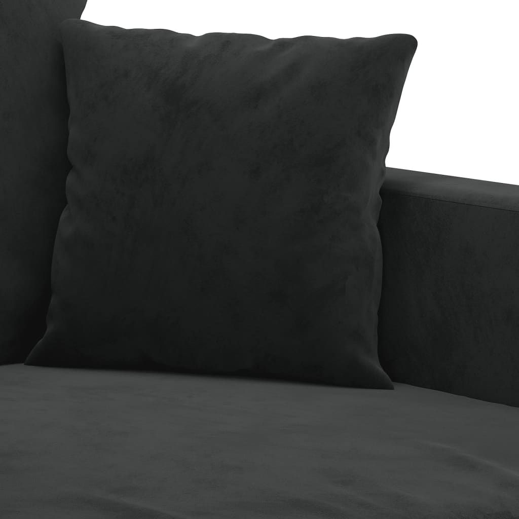 Tweezitsbank 140 cm fluweel zwart