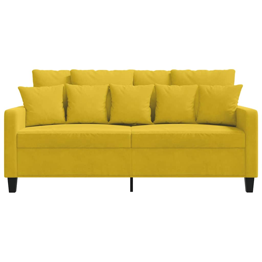 Tweezitsbank 140 cm fluweel geel