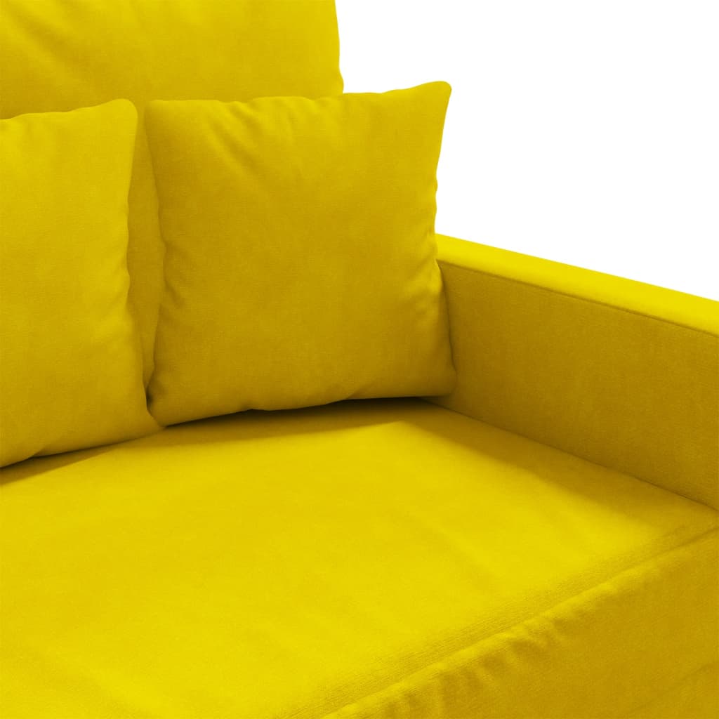 Tweezitsbank 140 cm fluweel geel
