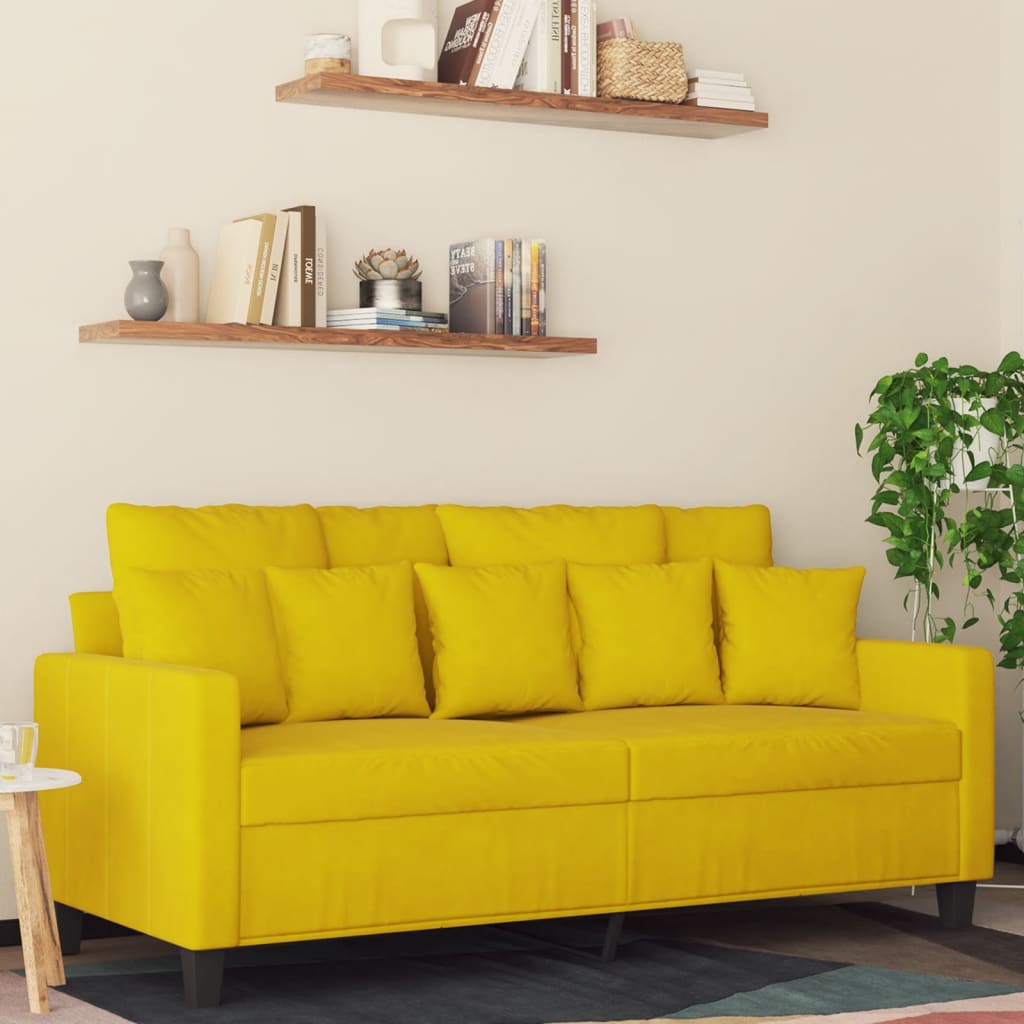 Tweezitsbank 140 cm fluweel geel