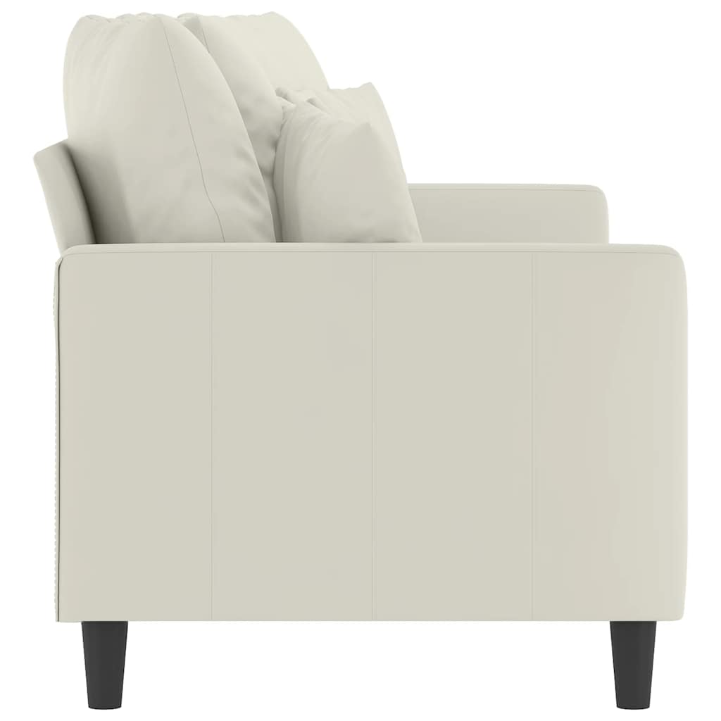 Tweezitsbank 140 cm fluweel crèmekleurig