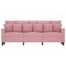 Driezitsbank 180 cm fluweel roze