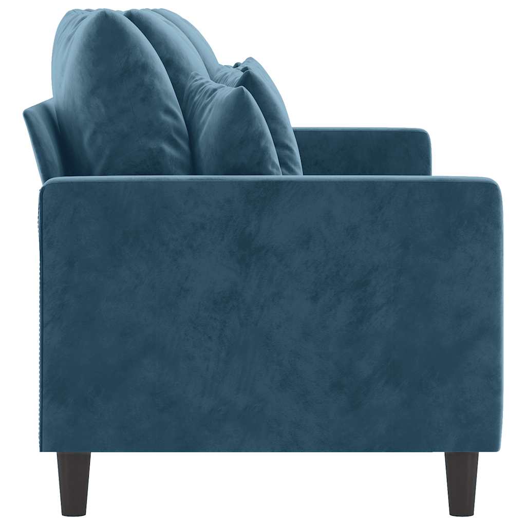 Driezitsbank 180 cm fluweel blauw