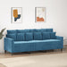 Driezitsbank 180 cm fluweel blauw