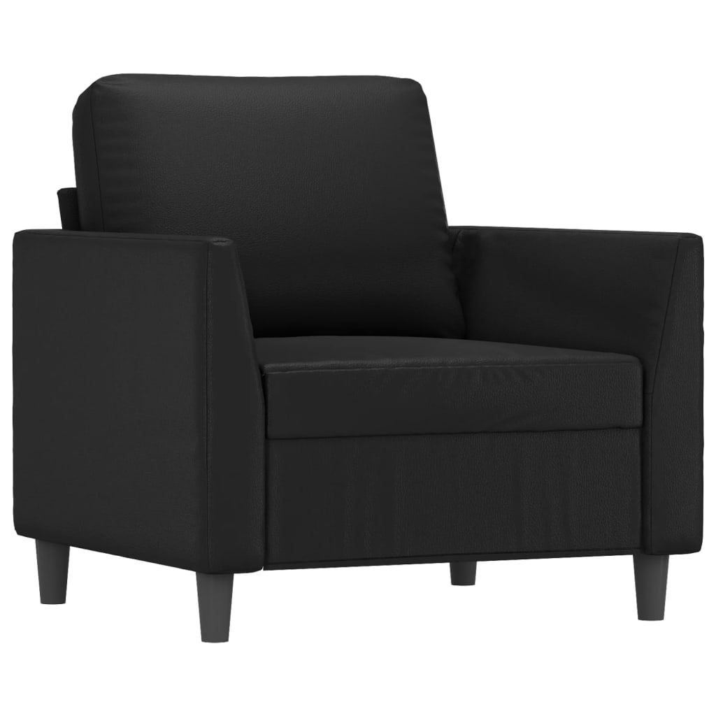 Fauteuil 60 cm kunstleer zwart