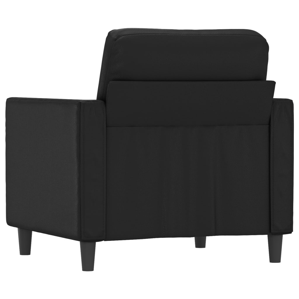 Fauteuil 60 cm kunstleer zwart
