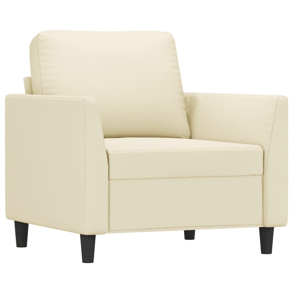 Fauteuil 60 cm kunstleer crèmekleurig