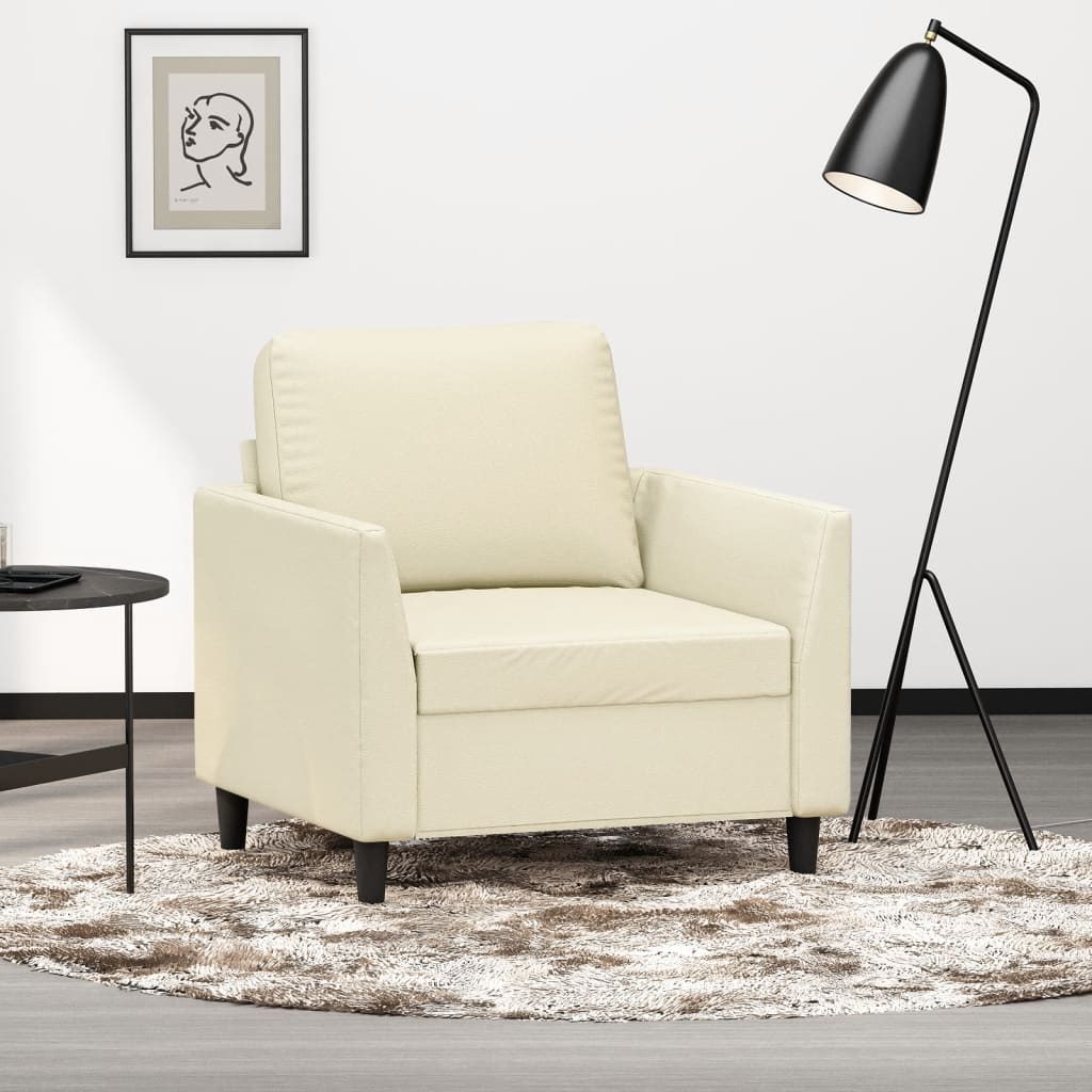 Fauteuil 60 cm kunstleer crèmekleurig