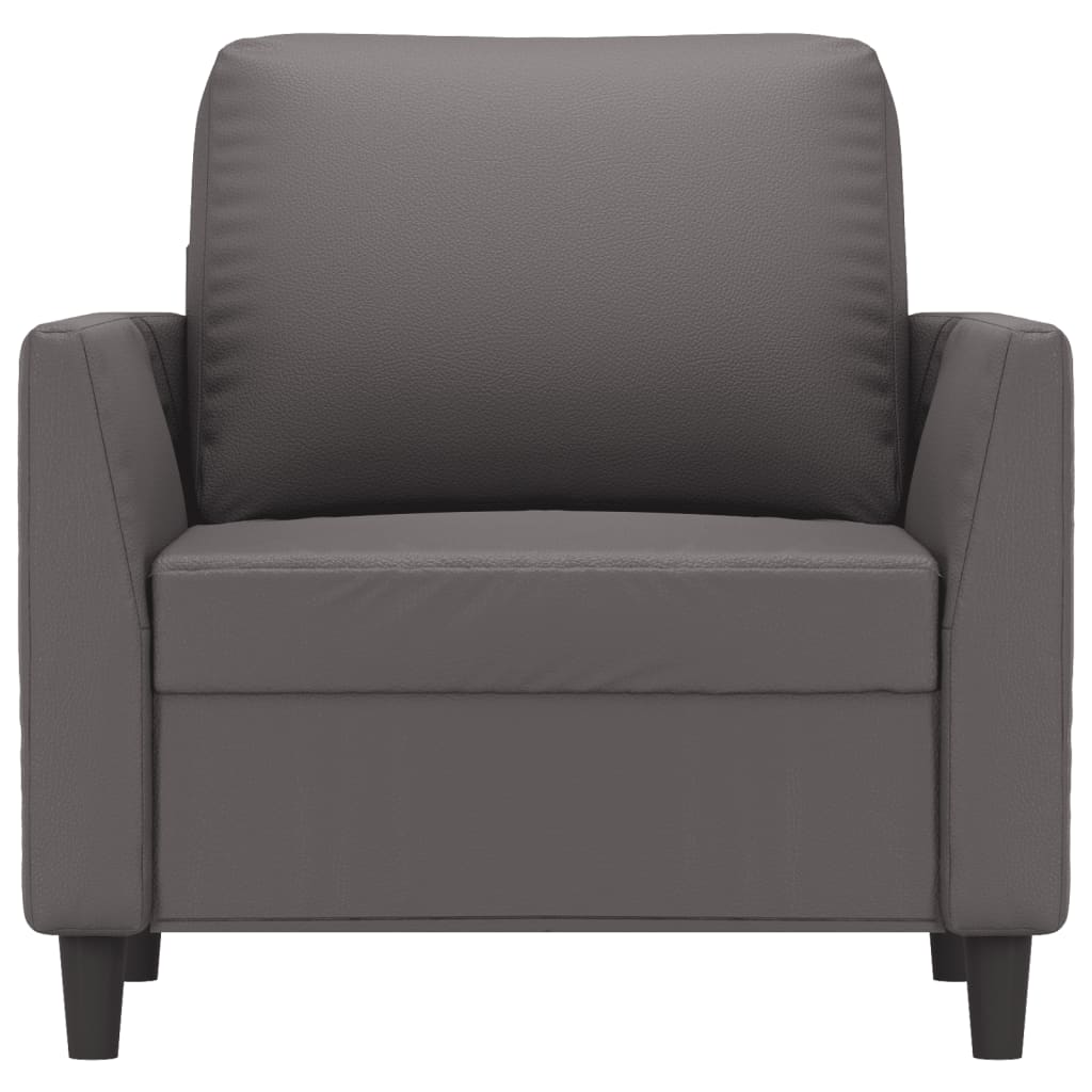 Fauteuil 60 cm kunstleer grijs