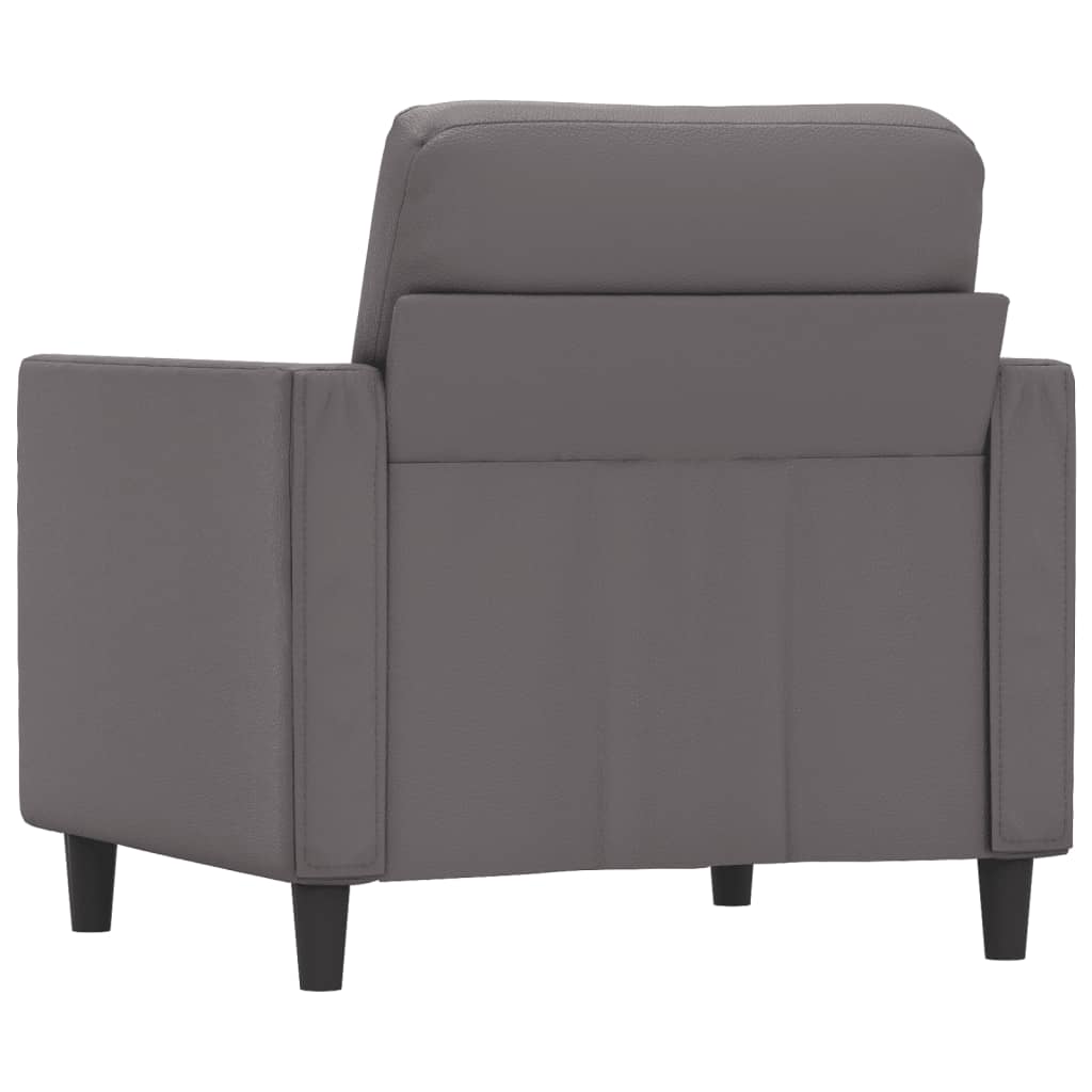 Fauteuil 60 cm kunstleer grijs