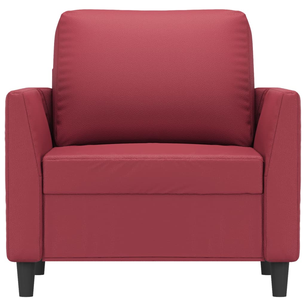 Fauteuil 60 cm kunstleer wijnrood