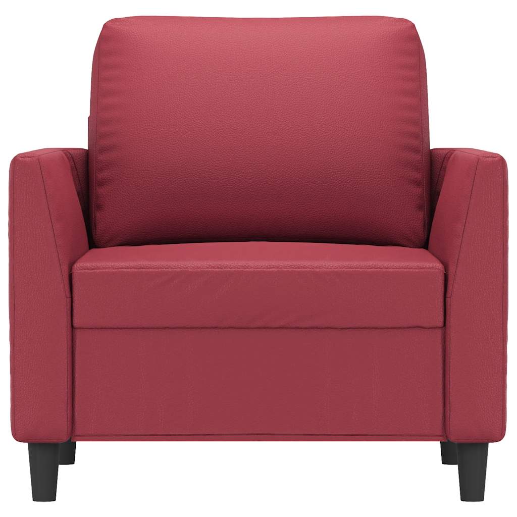 Fauteuil 60 cm kunstleer wijnrood