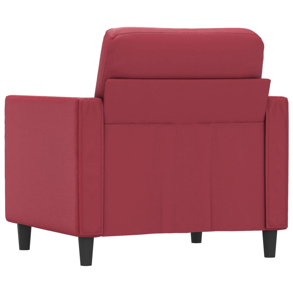Fauteuil 60 cm kunstleer wijnrood