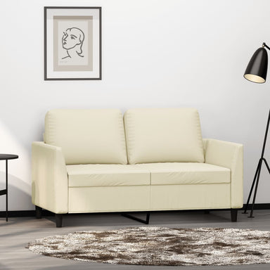 Tweezitsbank 120 cm kunstleer crèmekleurig