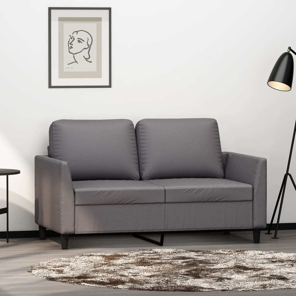 Tweezitsbank 120 cm kunstleer grijs