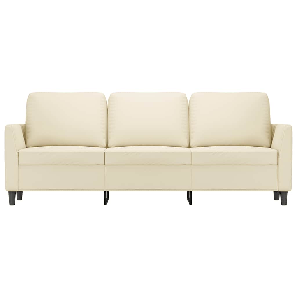 Driezitsbank 180 cm kunstleer crèmekleurig