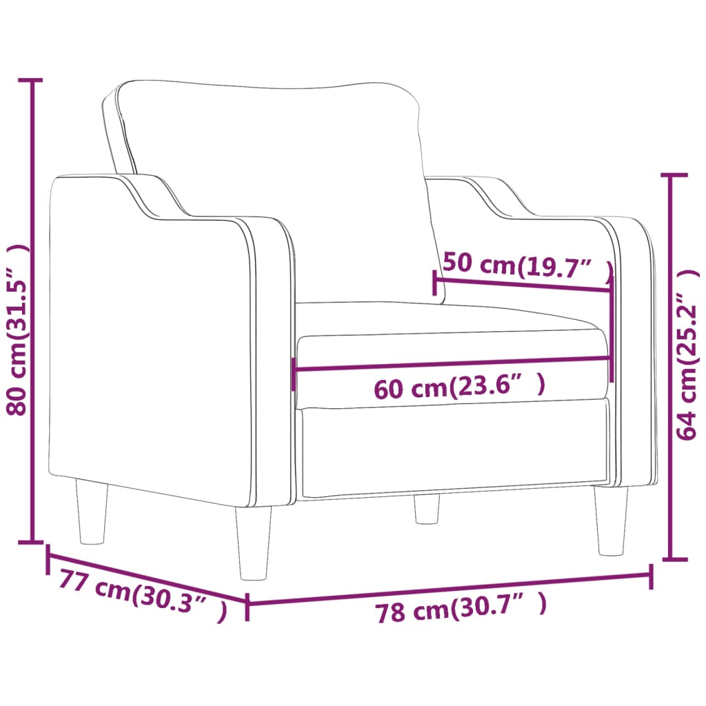 Fauteuil 60 cm stof lichtgrijs