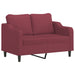 Tweezitsbank 120 cm stof wijnrood