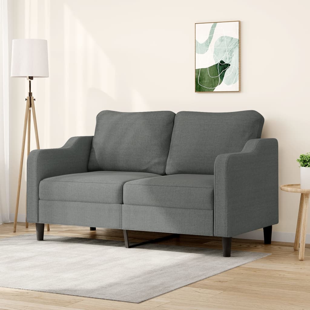 Tweezitsbank 140 cm stof donkergrijs