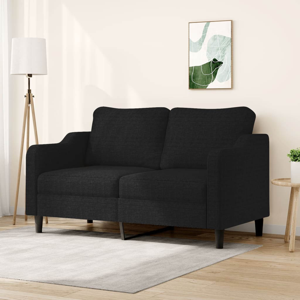 Tweezitsbank 140 cm stof zwart