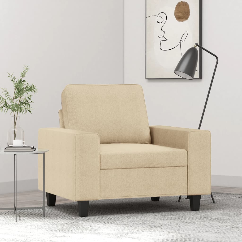 Fauteuil 60 cm stof crèmekleurig