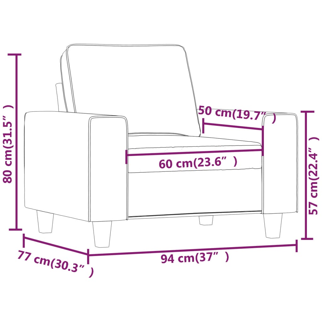 Fauteuil 60 cm stof wijnrood