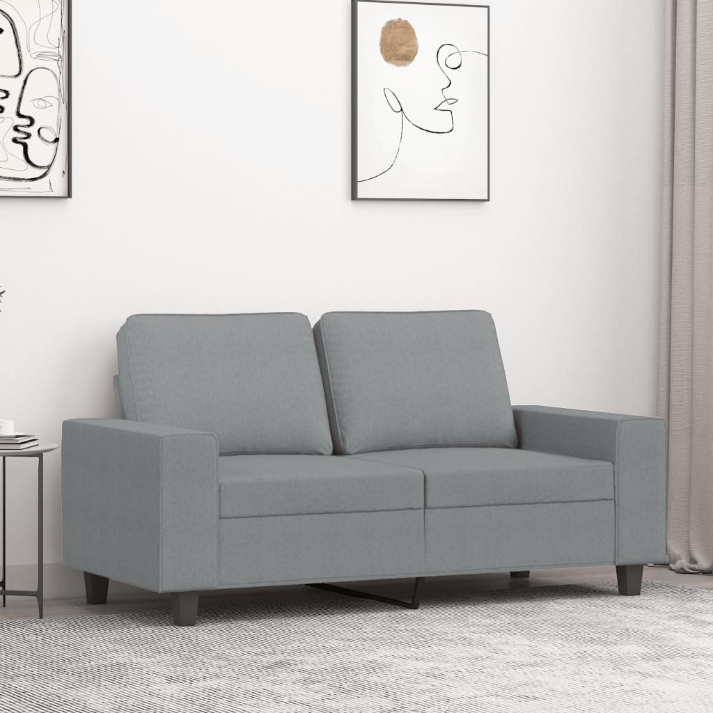 Tweezitsbank 120 cm stof lichtgrijs