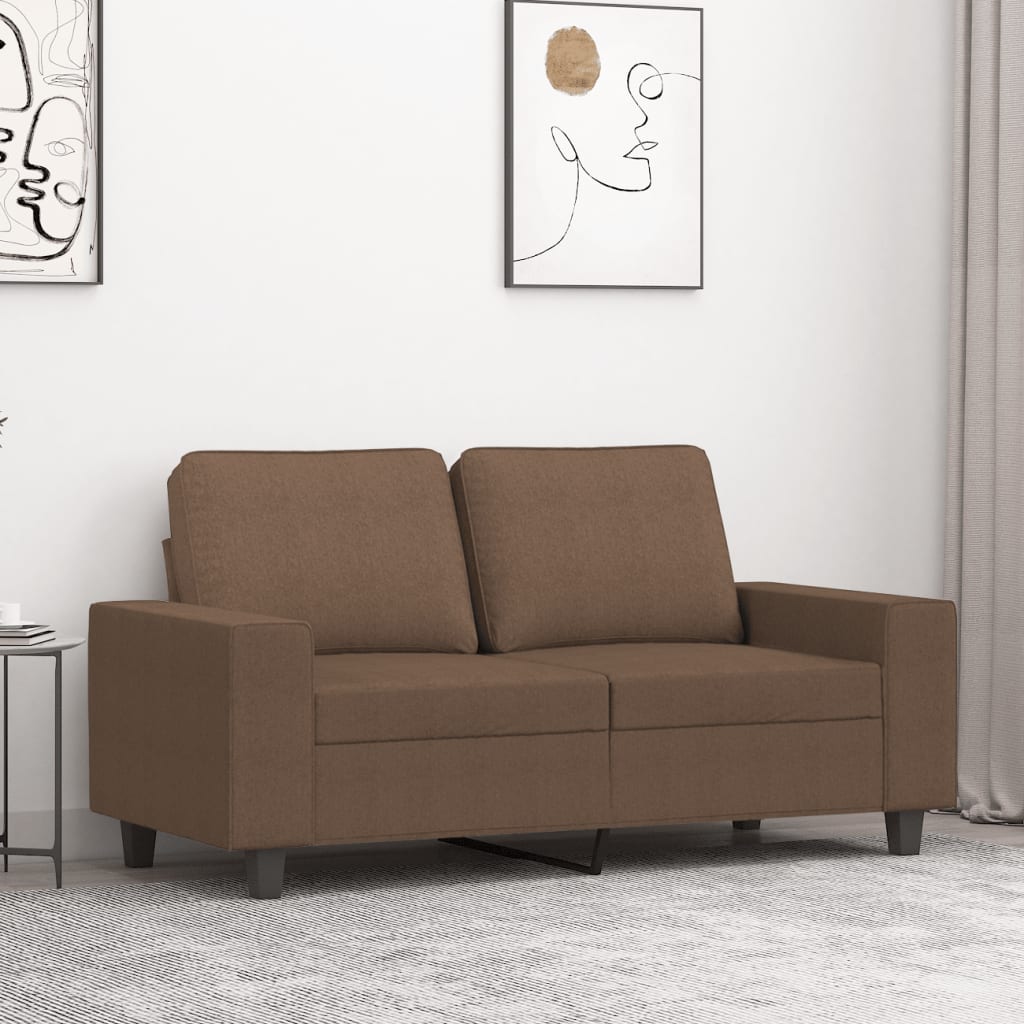 Tweezitsbank 120 cm stof bruin