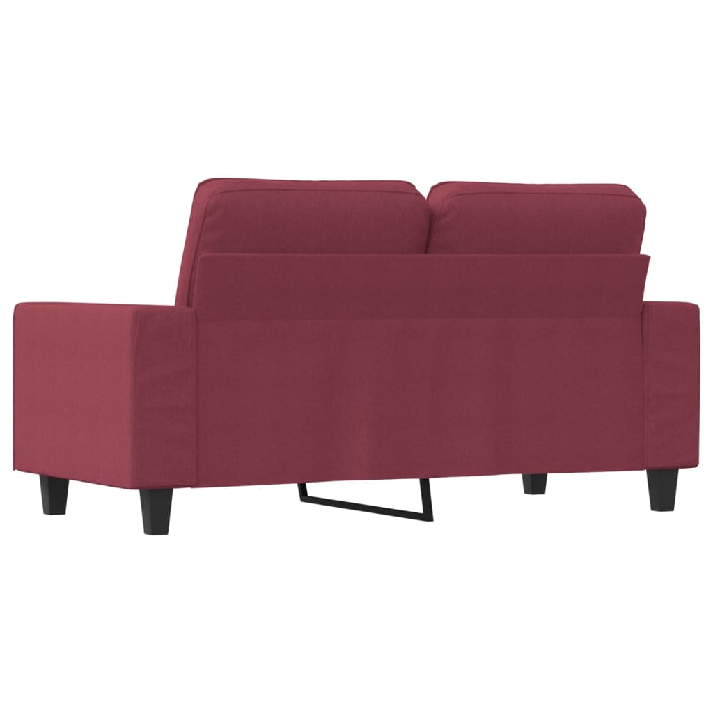 Tweezitsbank 120 cm stof wijnrood