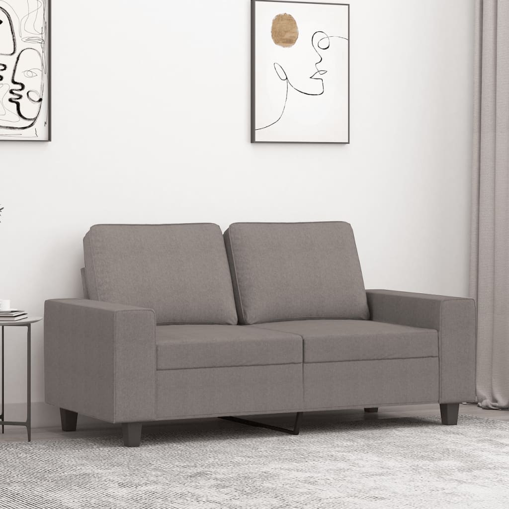Tweezitsbank 120 cm stof taupe
