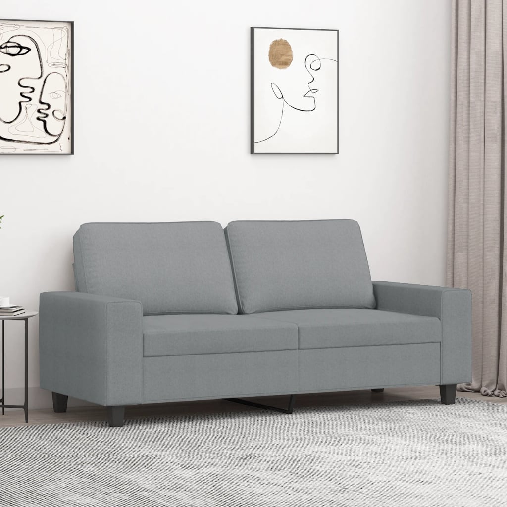 Tweezitsbank 140 cm stof lichtgrijs