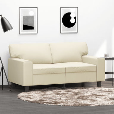 Tweezitsbank 120 cm kunstleer crèmekleurig