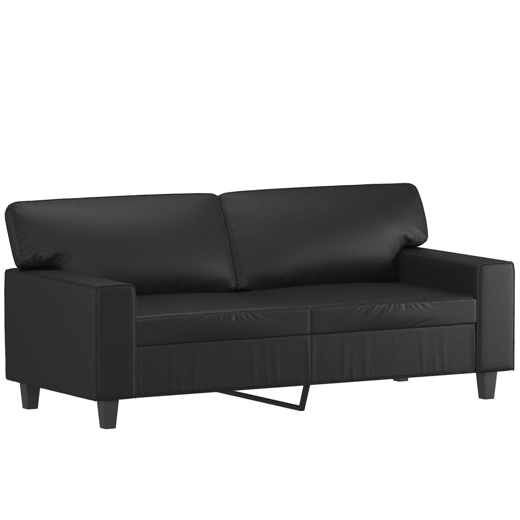 Tweezitsbank 140 cm kunstleer zwart