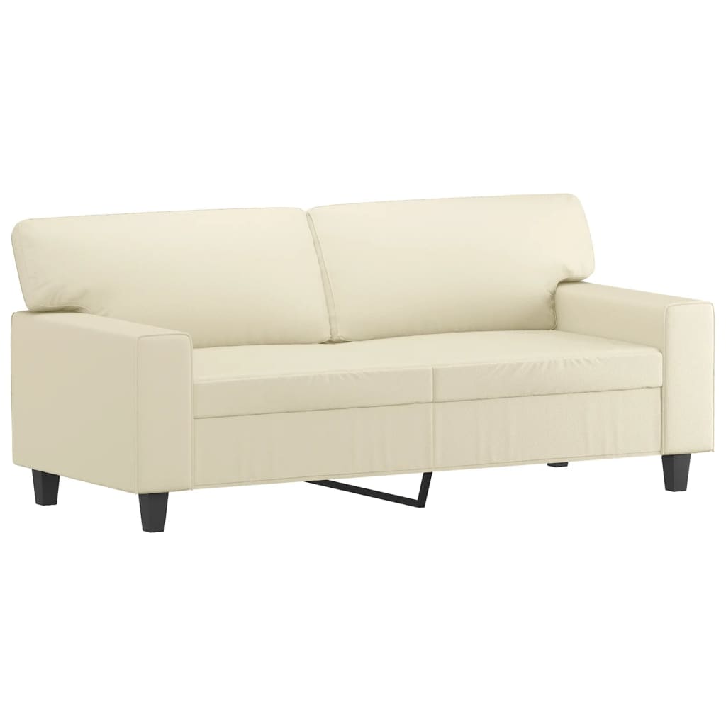 Tweezitsbank 140 cm kunstleer crèmekleurig