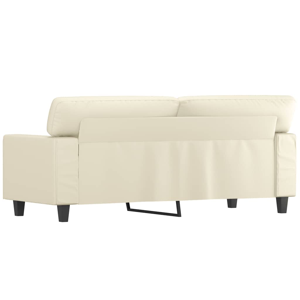 Tweezitsbank 140 cm kunstleer crèmekleurig