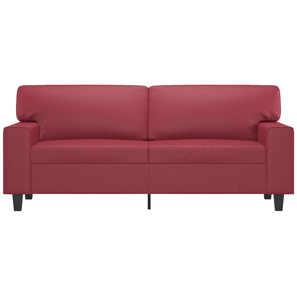 Tweezitsbank 140 cm kunstleer wijnrood