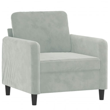 Fauteuil 60 cm fluweel lichtgrijs