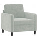 Fauteuil 60 cm fluweel lichtgrijs
