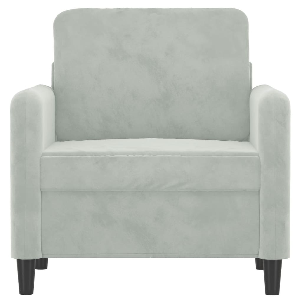 Fauteuil 60 cm fluweel lichtgrijs