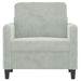 Fauteuil 60 cm fluweel lichtgrijs