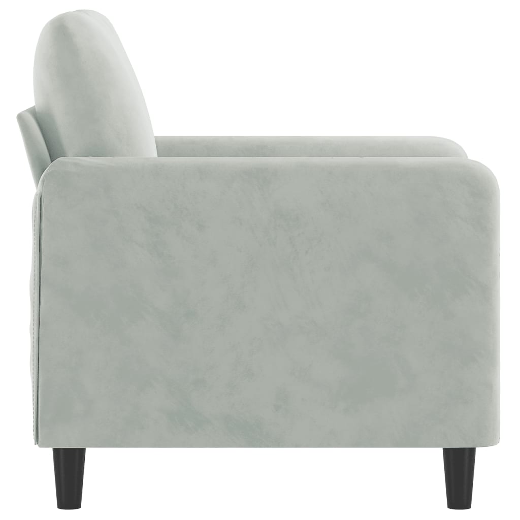 Fauteuil 60 cm fluweel lichtgrijs