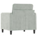 Fauteuil 60 cm fluweel lichtgrijs