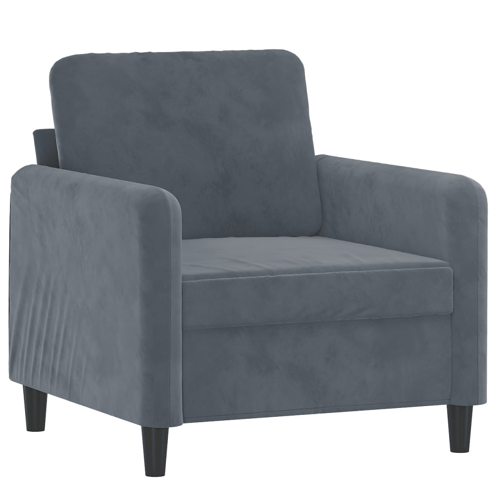 Fauteuil 60 cm fluweel donkergrijs
