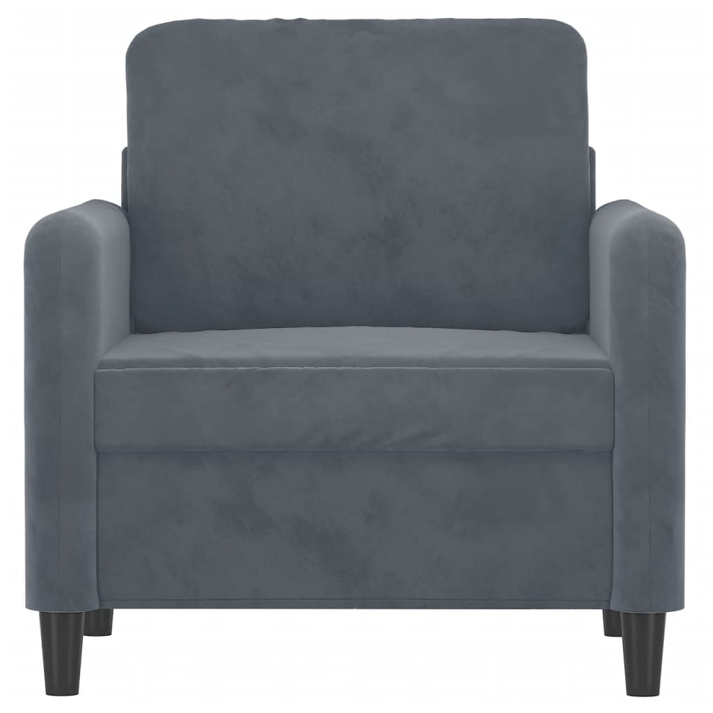 Fauteuil 60 cm fluweel donkergrijs
