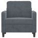 Fauteuil 60 cm fluweel donkergrijs