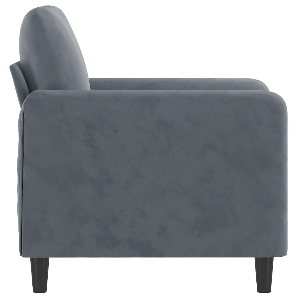 Fauteuil 60 cm fluweel donkergrijs