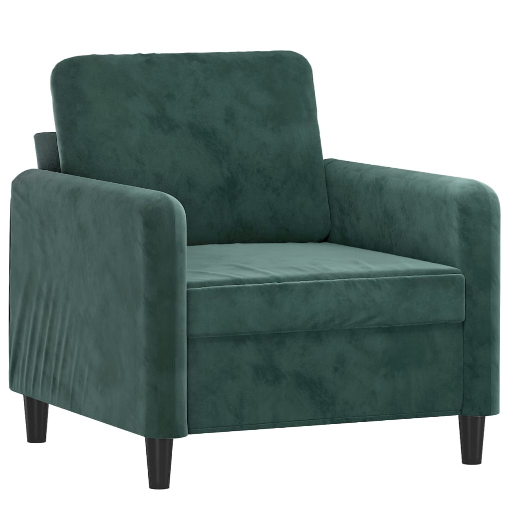 Fauteuil 60 cm fluweel donkergroen