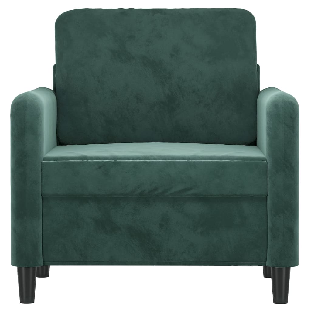 Fauteuil 60 cm fluweel donkergroen