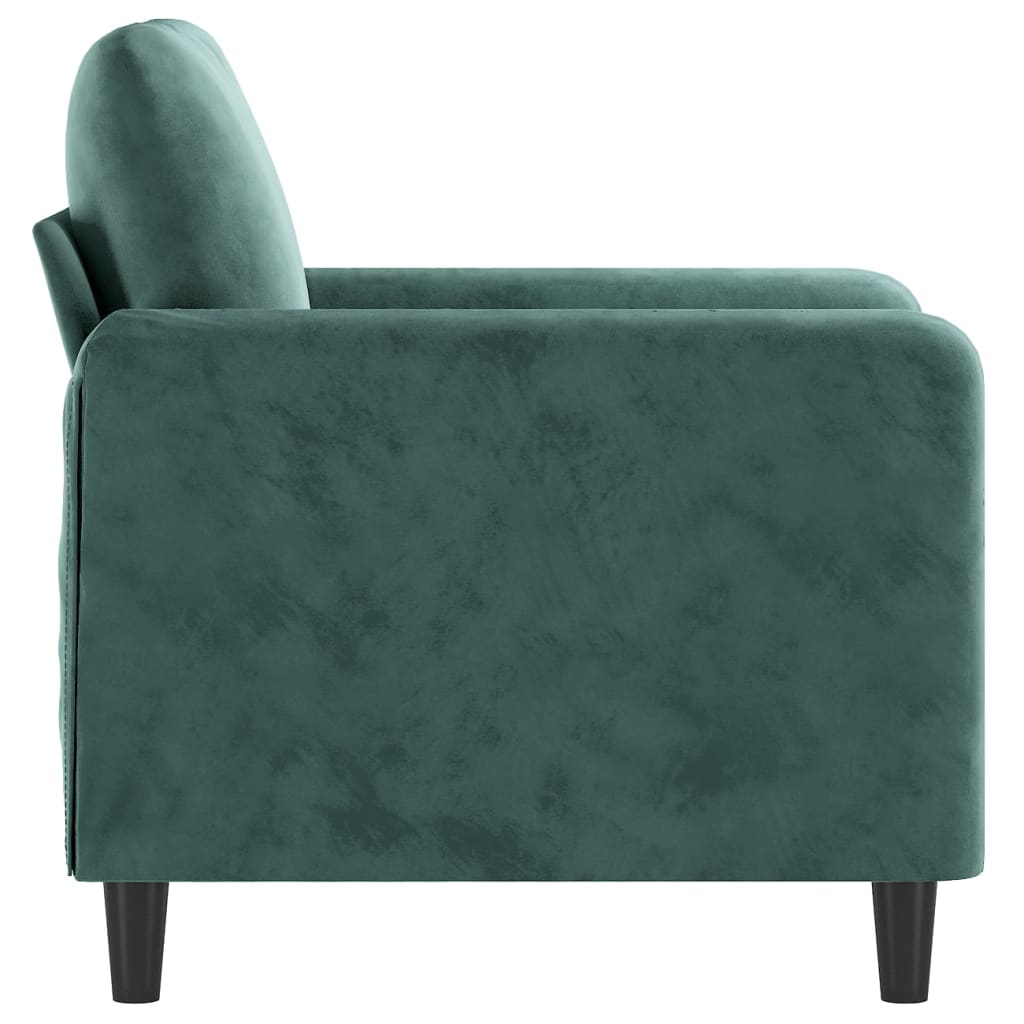 Fauteuil 60 cm fluweel donkergroen