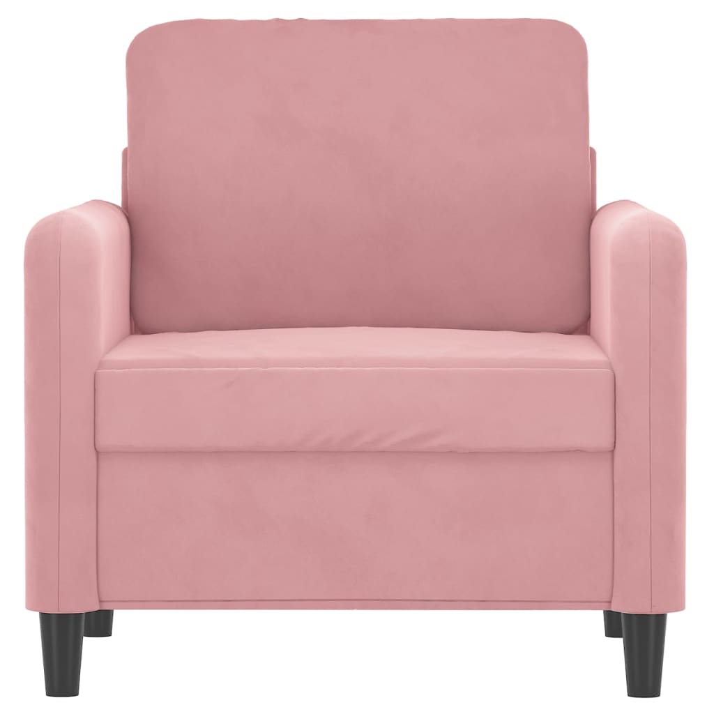 Fauteuil 60 cm fluweel roze